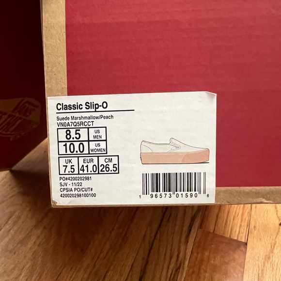 White Vans Slip-on platforms with gummy pinky orange soles - Picture 8 of 8